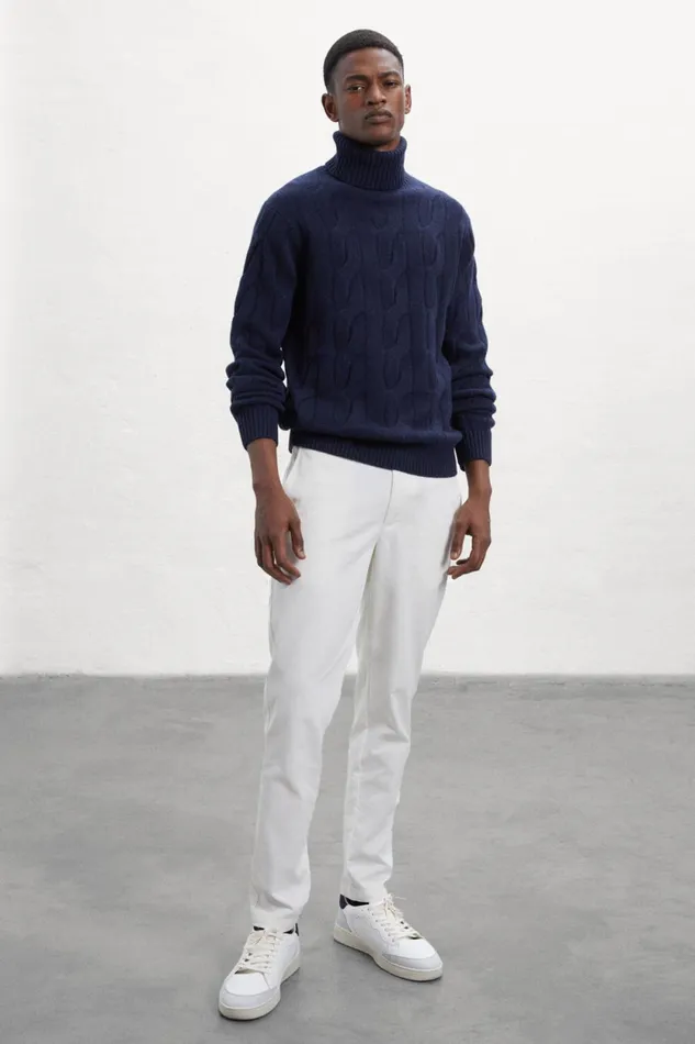 Men Blue New Bruna Knitted Jumper Ecoalf Knitwear