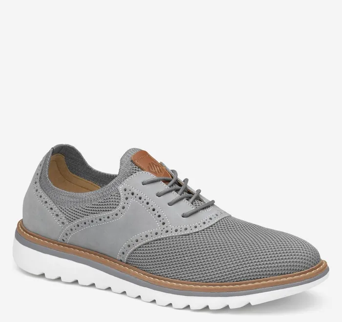 Men Braydon Knit Saddle Gray Knitnubuck JohnstonandMurphy LaceUps