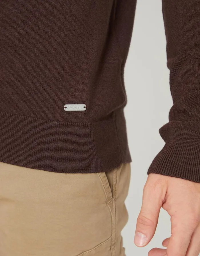 Men Brown Crew Neck Knitted Jumper Threadbare Jumpers Men Brown Crew Neck Knitted Jumper Threadbare Jumpers