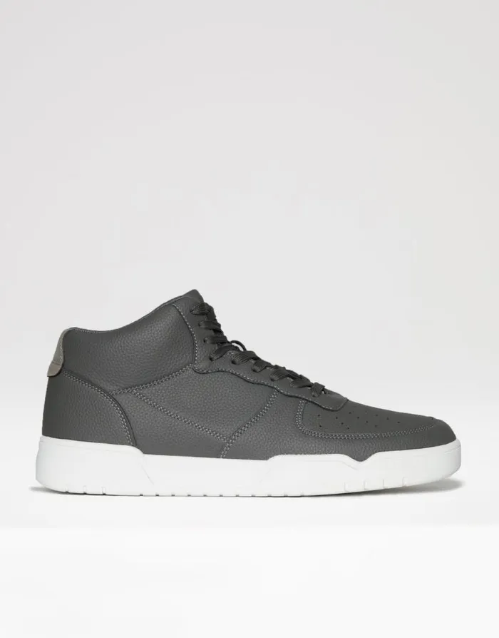 Men Charcoal Classic High Top Trainers Threadbare Trainers