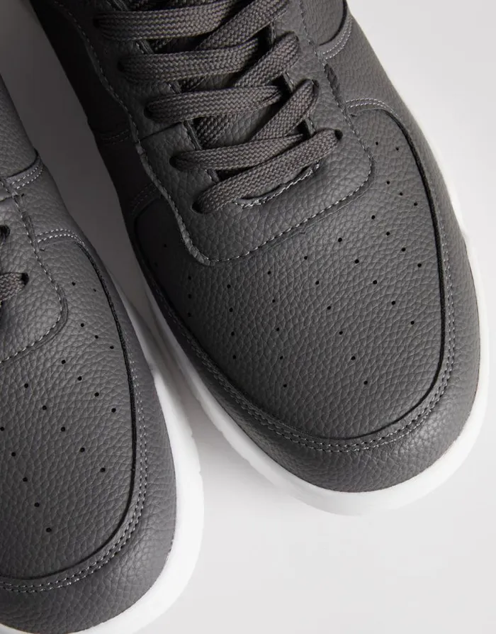 Men Charcoal Classic High Top Trainers Threadbare Trainers Men Charcoal Classic High Top Trainers Threadbare Trainers
