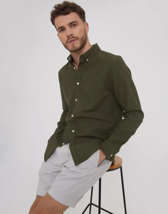 Men Chocolate Long Sleeve Slim Fit Shirt Threadbare Shirts