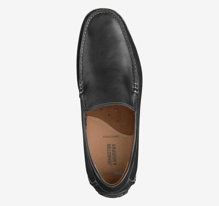 Men Cort Moc Venetian Black Full Grain JohnstonandMurphy SlipOns and Loafers Men Cort Moc Venetian Black Full Grain JohnstonandMurphy SlipOns and Loafers