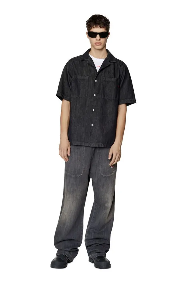 Men DParoshort Blackdark Grey Diesel Shirts