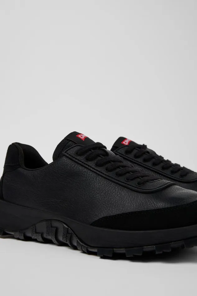 Men Drift Trail VIBRAM Black Leather And Nubuck Sneakers Camper Sneakers