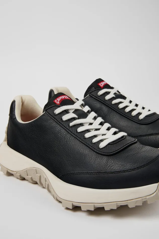 Men Drift Trail VIBRAM Black LeatherTextile Sneaker Camper Sneakers