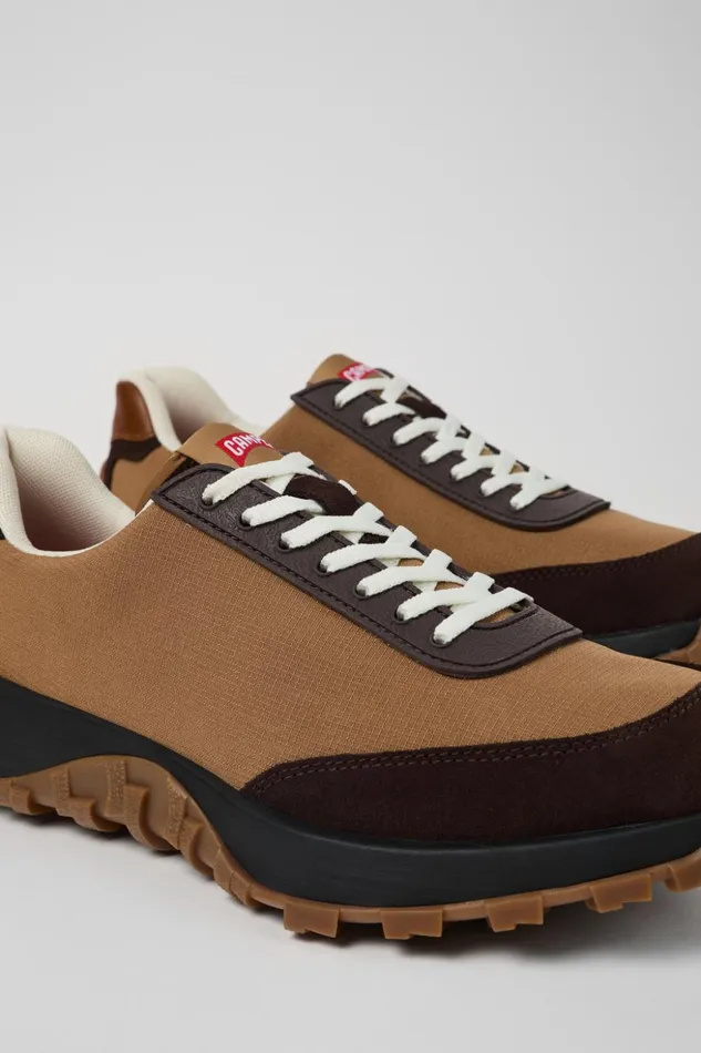 Men Drift Trail VIBRAM Brown TextileNubuck Sneaker Camper Sneakers