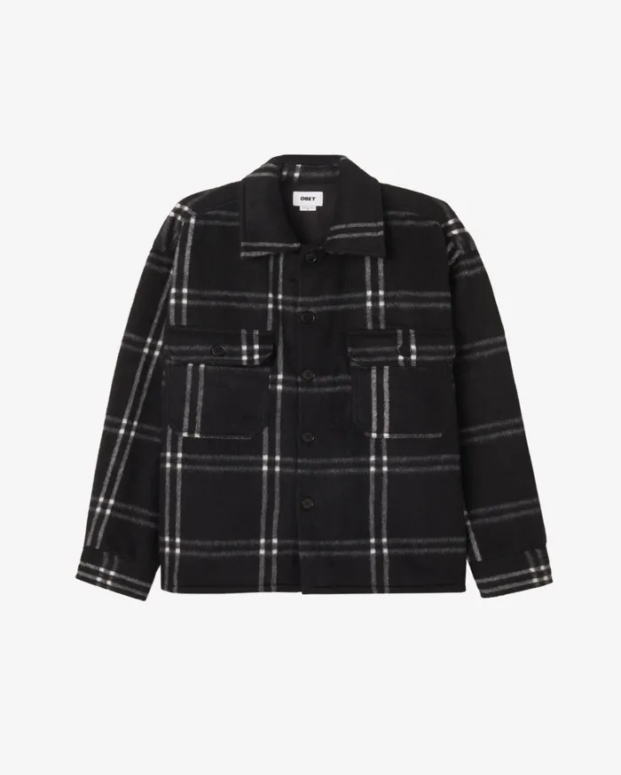 Men ENTRADA SHIRT JACKET Black Multi JACKETS OBEY Clothing
