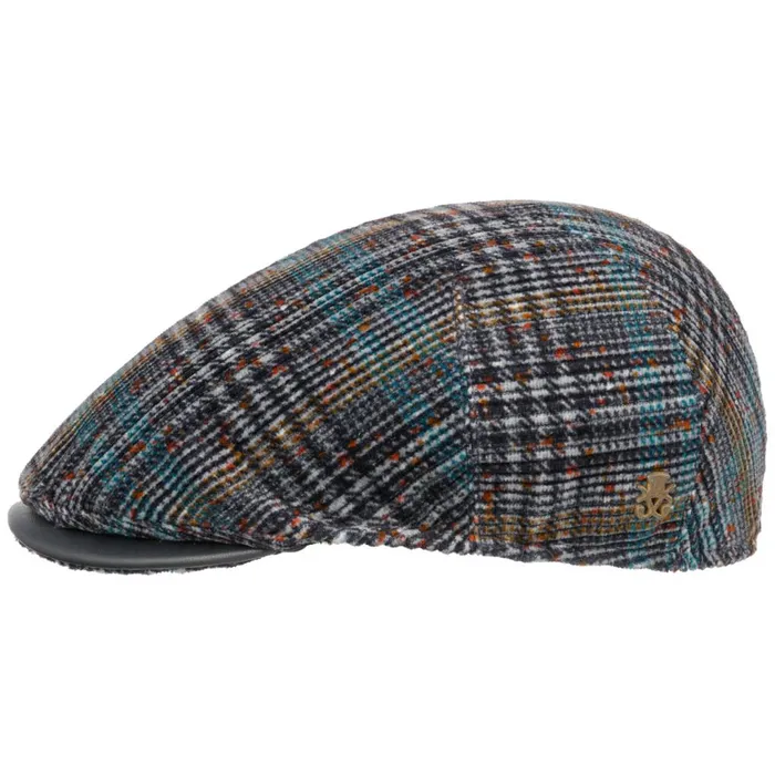 Men Flat Caps Mayser Marzio Chenille Flat Cap Zechbauer Dark Blue