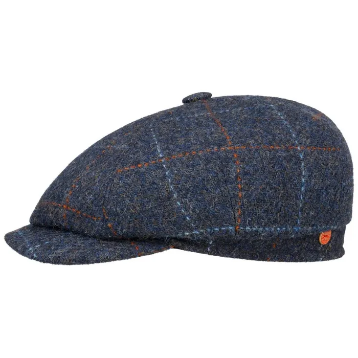 Men Flat Caps Mayser Seven Premium Harris Tweed Flat Cap Blue Men Flat Caps Mayser Seven Premium Harris Tweed Flat Cap Blue