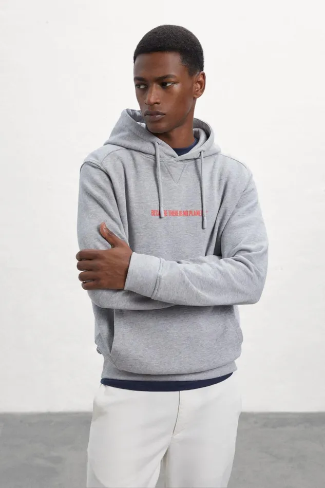 Men Grey Barca Sweatshirt Ecoalf Sweatshirts