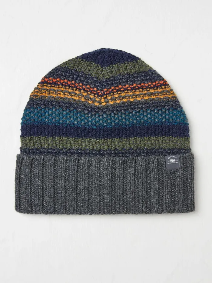 Men Hats Fat Face Multi Multi Stripe Beanie