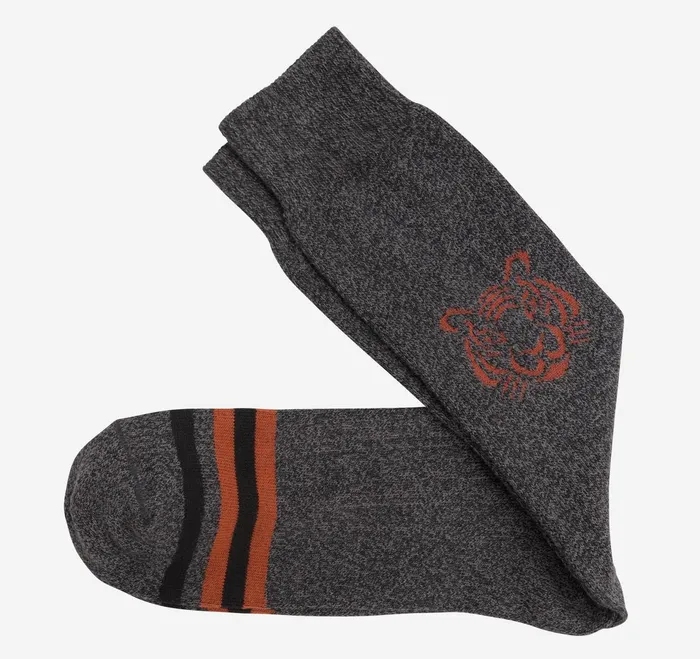Men Heathered Boot Socks Black Tiger JohnstonandMurphy Socks