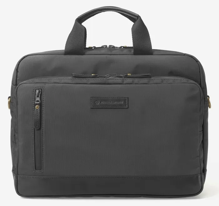 Men Hudson Waterproof Briefcase Black JohnstonandMurphy Backpacks and Briefcases