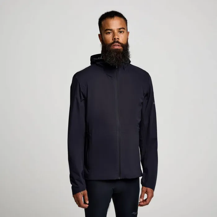 Men Hurricane Waterproof Jacket Black Saucony Jackets