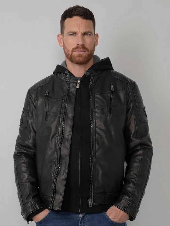 Men Jackets Petrol Industries Sustainable Biker Jacket Black