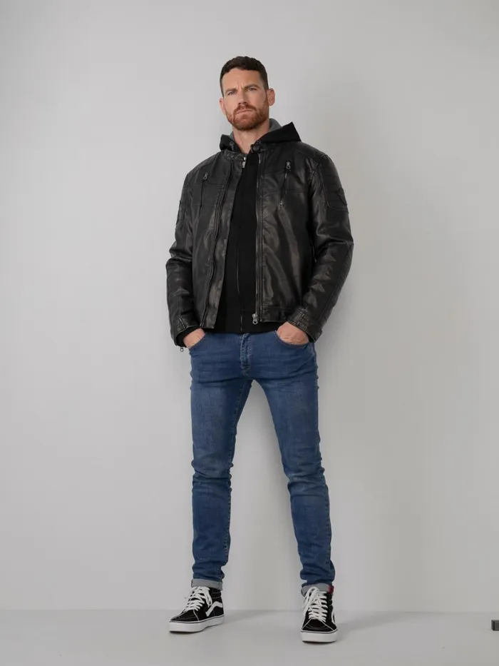 Men Jackets Petrol Industries Sustainable Biker Jacket Black