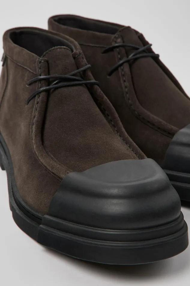 Men Junction Gray Nubuck Shoes Camper Ankle Boots