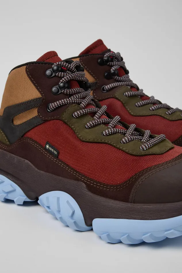 Men Karst Trek GORETEX Brown And Red Ankle Boots Camper Ankle Boots