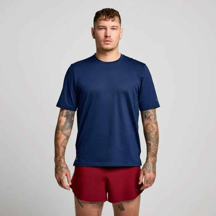 Men Kinvara Short Sleeve Navy Saucony Tops