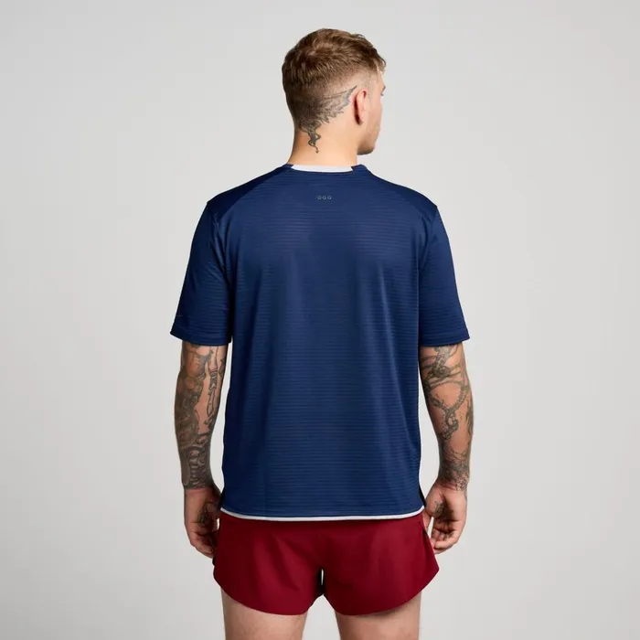 Men Kinvara Short Sleeve Navy Saucony Tops