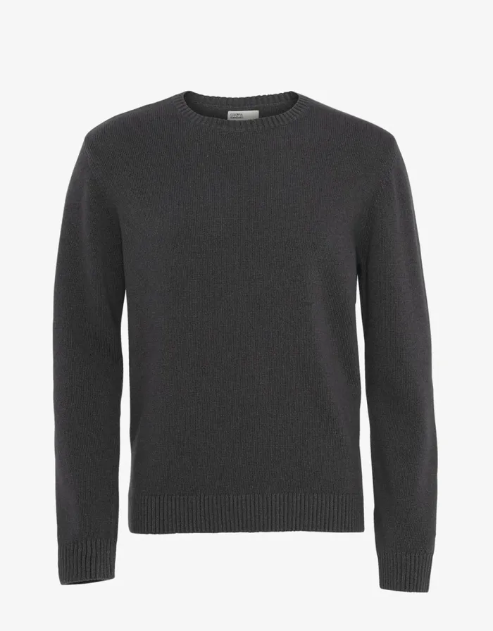 Men Knit Sweaters Colorful Standard Classic Merino Wool Crew Lava Grey