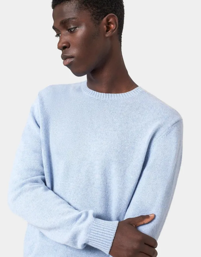 Men Knit Sweaters Colorful Standard Classic Merino Wool Crew Lava Grey