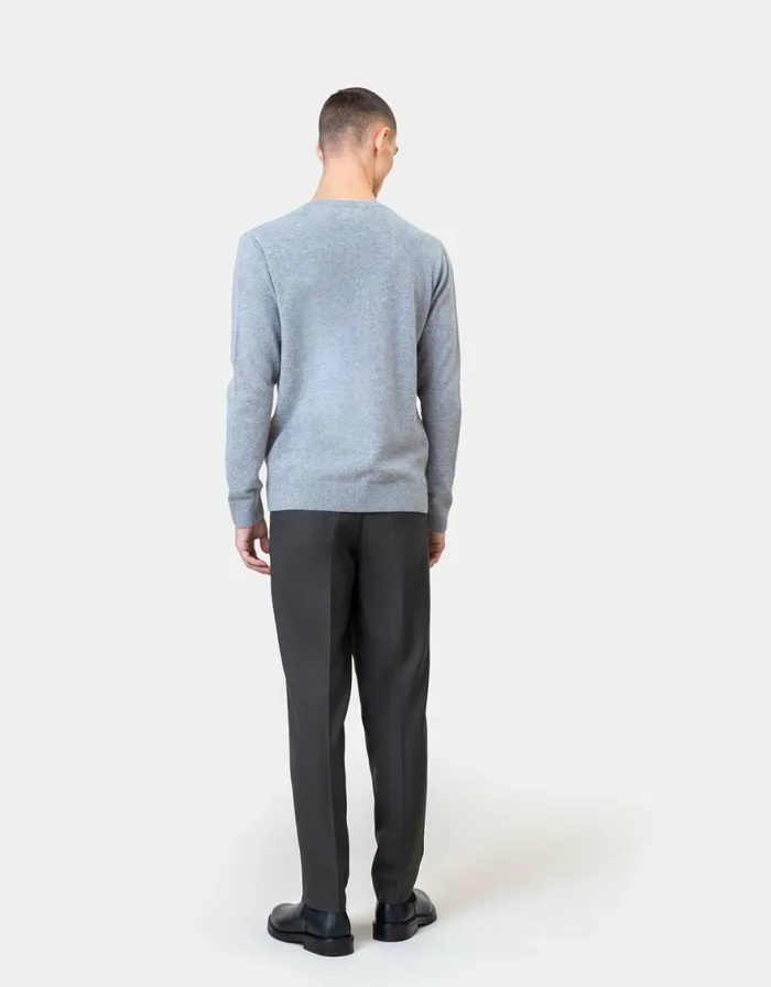 Men Knit Sweaters Colorful Standard Light Merino Wool Crew Ivory White