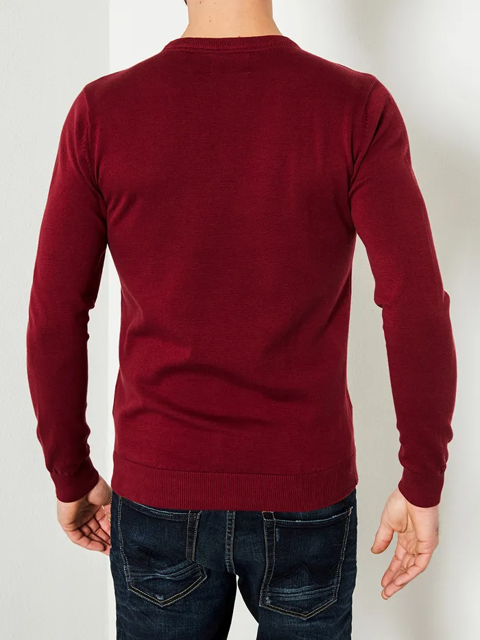 Men Knits and Sweats Petrol Industries Knitwear Round Neck Basic Collection Scar Red Men Knits and Sweats Petrol Industries Knitwear Round Neck Basic Collection Scar Red