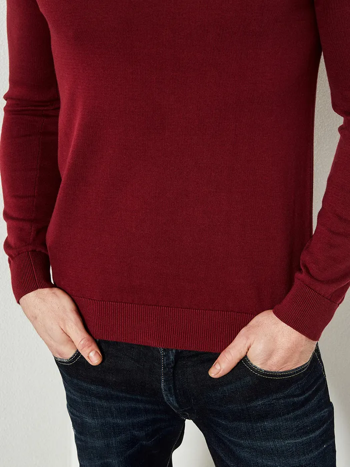 Men Knits and Sweats Petrol Industries Knitwear Round Neck Basic Collection Scar Red Men Knits and Sweats Petrol Industries Knitwear Round Neck Basic Collection Scar Red