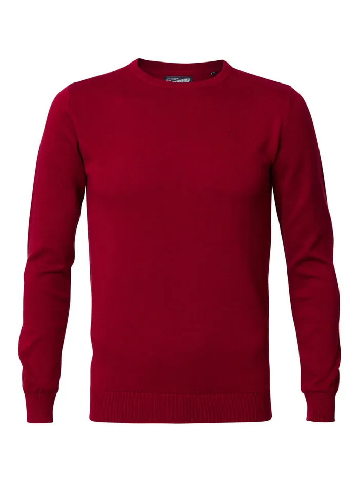 Men Knits and Sweats Petrol Industries Knitwear Round Neck Basic Collection Scar Red Men Knits and Sweats Petrol Industries Knitwear Round Neck Basic Collection Scar Red