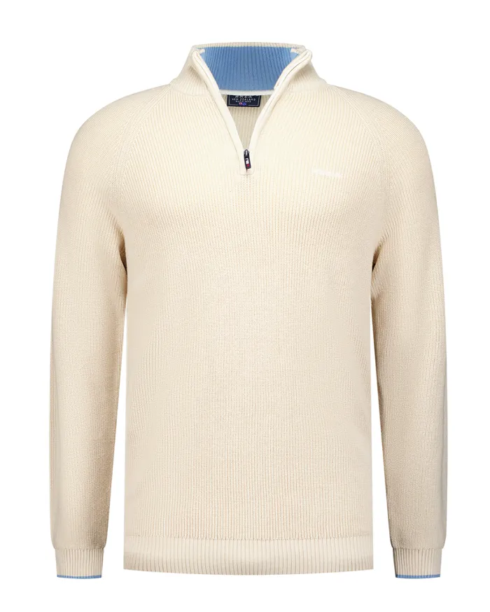Men Knitwear NZA New Zealand Auckland Beige Knitted Half Zip Pullover 8211 Oat Sand Men Knitwear NZA New Zealand Auckland Beige Knitted Half Zip Pullover 8211 Oat Sand