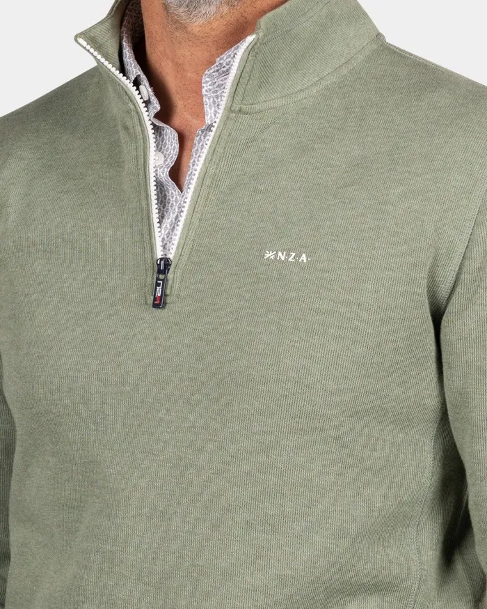 Men Knitwear NZA New Zealand Auckland Green Half Zip Sweat 8211 Sage Men Knitwear NZA New Zealand Auckland Green Half Zip Sweat 8211 Sage