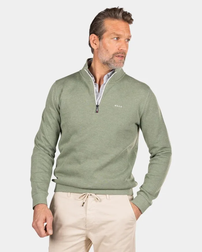 Men Knitwear NZA New Zealand Auckland Green Half Zip Sweat 8211 Sage Men Knitwear NZA New Zealand Auckland Green Half Zip Sweat 8211 Sage