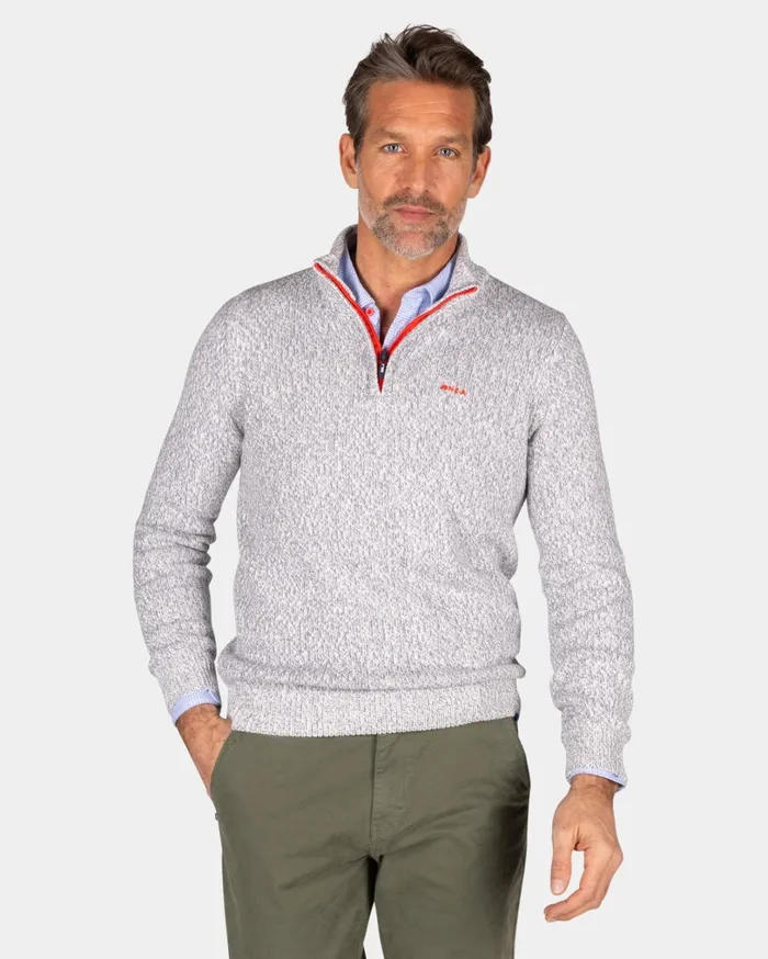 Men Knitwear NZA New Zealand Auckland Light Gray HalfZip Pullover 8211 Royal Petrol Men Knitwear NZA New Zealand Auckland Light Gray HalfZip Pullover 8211 Royal Petrol
