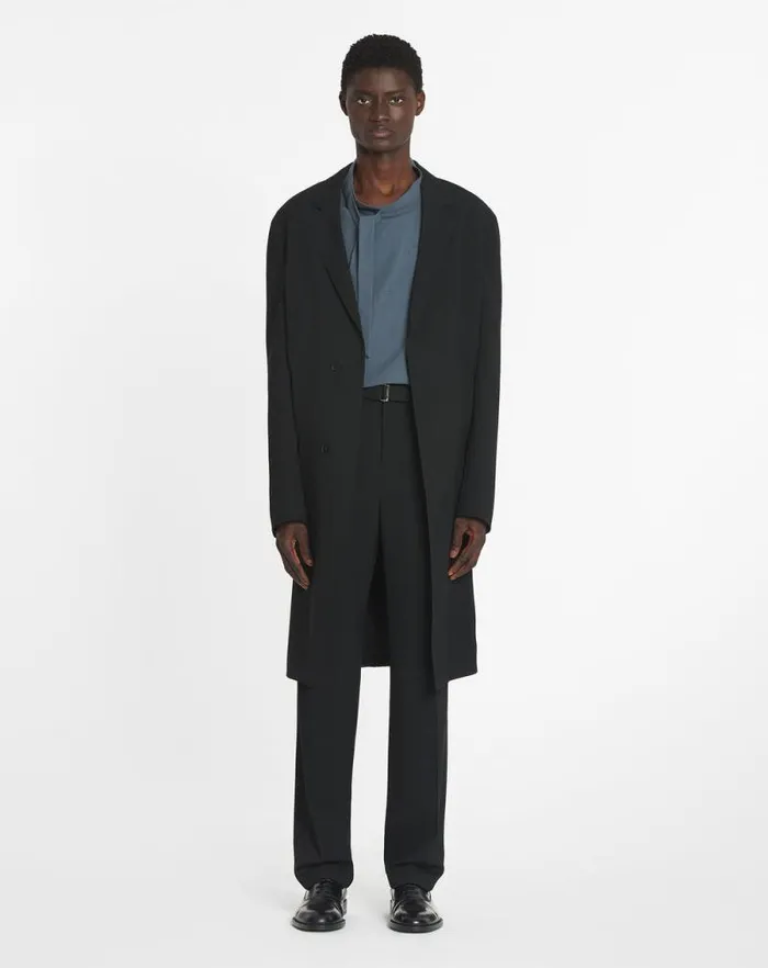 Men Lanvin Coats and Jackets Wool Coat Black Men Lanvin Coats and Jackets Wool Coat Black