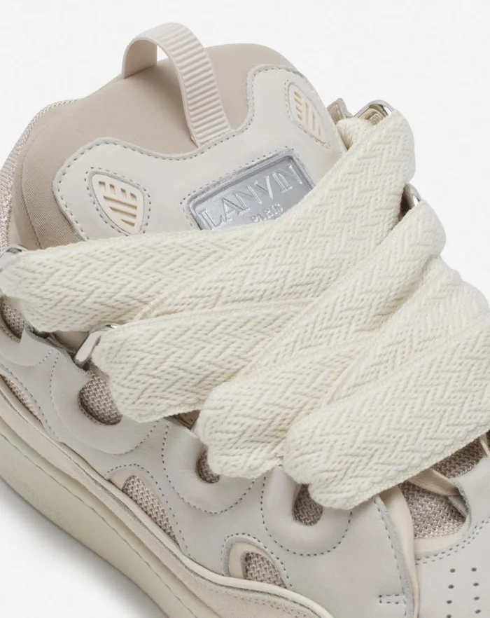 Men Lanvin Curb Leather Curb Sneakers Peach Men Lanvin Curb Leather Curb Sneakers Peach