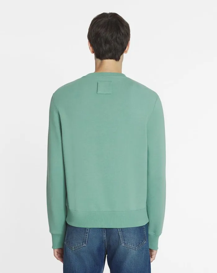 Men Lanvin Knitwear and Sweatshirts Printed Sweatshirt Vert De Gris Men Lanvin Knitwear and Sweatshirts Printed Sweatshirt Vert De Gris