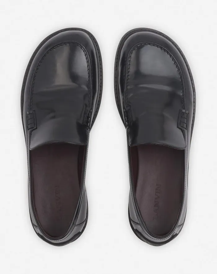 Men Lanvin Loafers and Derbies Spinto Loafers In Glossy Leather Black Men Lanvin Loafers and Derbies Spinto Loafers In Glossy Leather Black