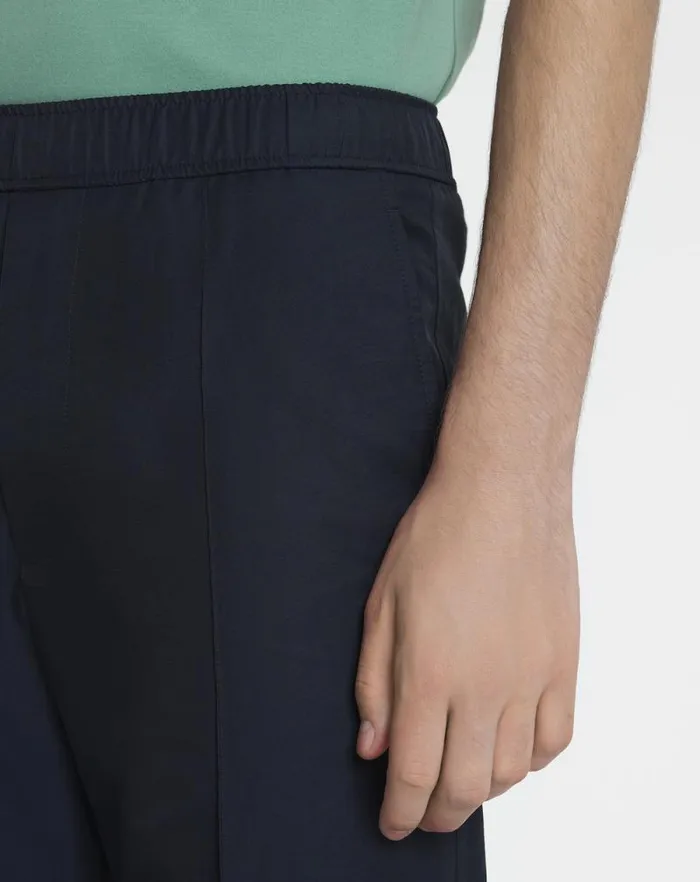 Men Lanvin Pants and Shorts Elastic Waistband Pants In Technical Cotton Navy Blue Men Lanvin Pants and Shorts Elastic Waistband Pants In Technical Cotton Navy Blue