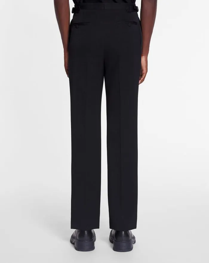 Men Lanvin Pants and Shorts Fitted Tailored Pants With Satin Bands Black Men Lanvin Pants and Shorts Fitted Tailored Pants With Satin Bands Black