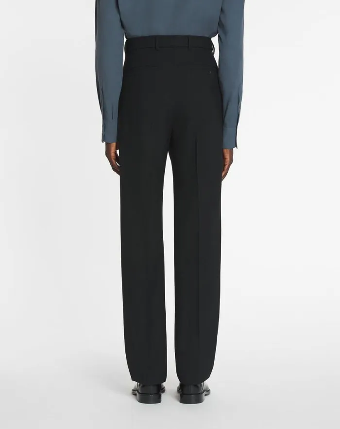 Men Lanvin Pants and Shorts Straight Fit Wool Pants Black Men Lanvin Pants and Shorts Straight Fit Wool Pants Black