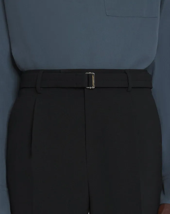 Men Lanvin Pants and Shorts Straight Fit Wool Pants Black Men Lanvin Pants and Shorts Straight Fit Wool Pants Black