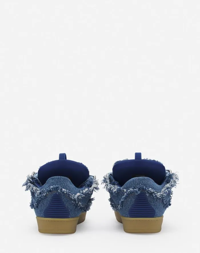 Men Lanvin Sneakers Curb Sneakers In Denim Denim Blue Men Lanvin Sneakers Curb Sneakers In Denim Denim Blue