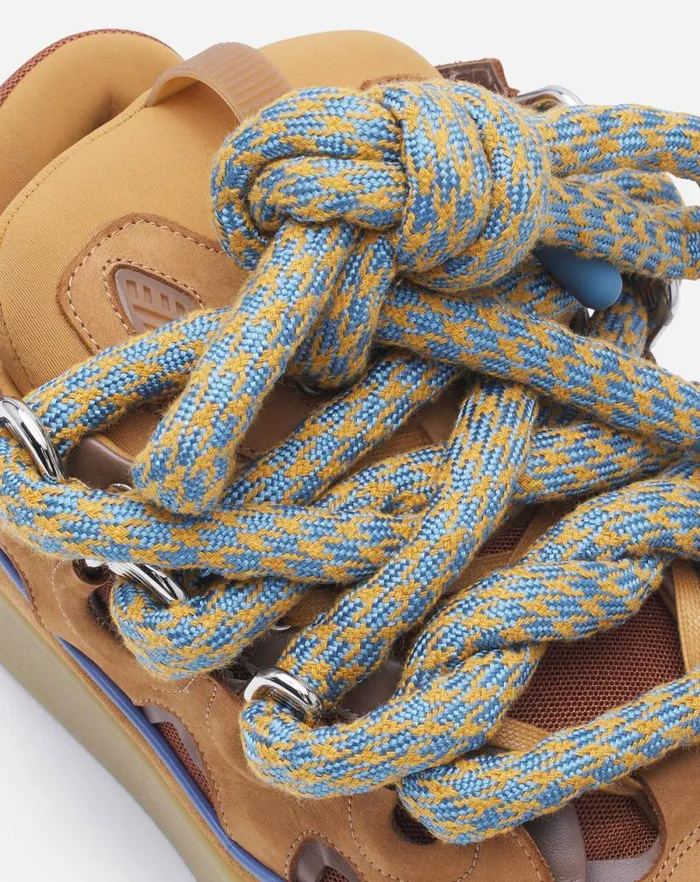 Men Lanvin Sneakers Curb Sneakers In Leather With Snake Laces Camel Men Lanvin Sneakers Curb Sneakers In Leather With Snake Laces Camel