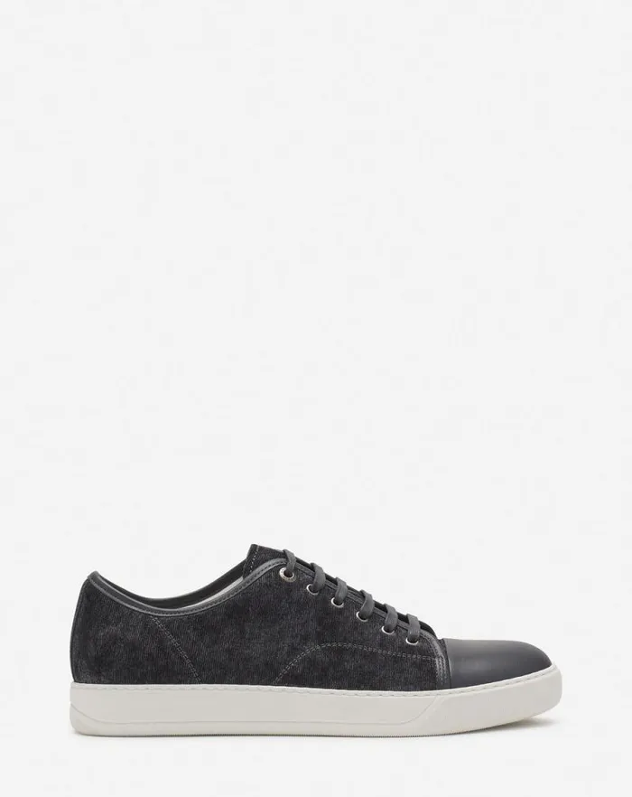 Men Lanvin Sneakers Dbb1 Sneakers In Corduroy Steel