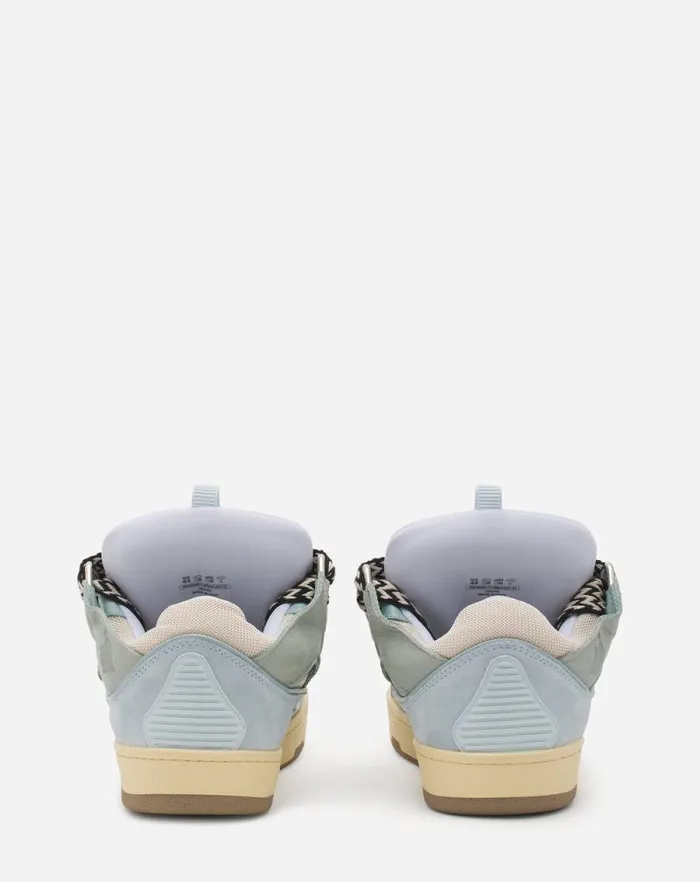 Men Lanvin Sneakers Leather Curb Sneakers Pale Blue Men Lanvin Sneakers Leather Curb Sneakers Pale Blue