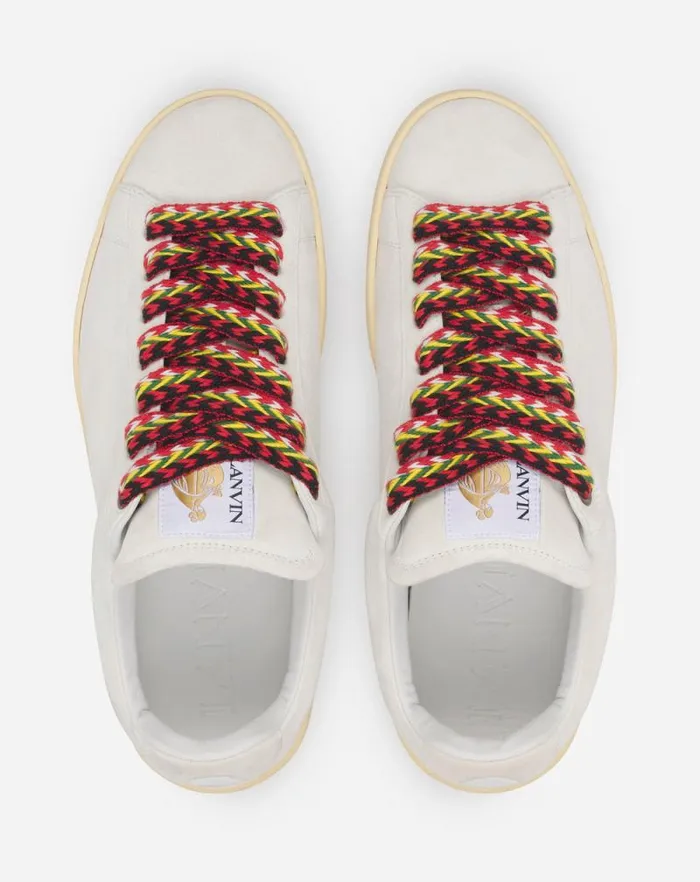Men Lanvin Sneakers Suede Curb Lite Sneakers White