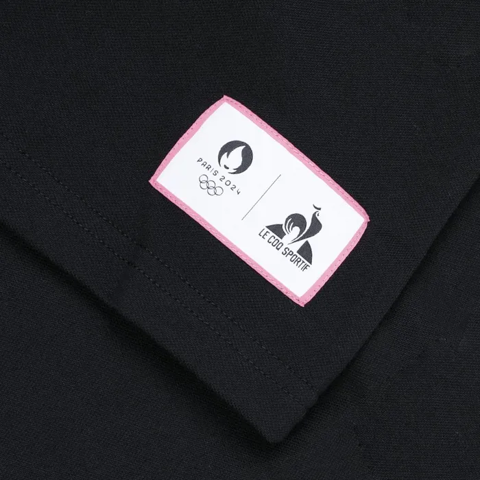 Men Le Coq Sportif Polos Shirts Paris 2024 Polo Shirt Black