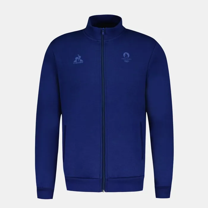 Men Le Coq Sportif Sweatshirts Paris 2024 ZipUp Sweatshirtshirt Blue Depths